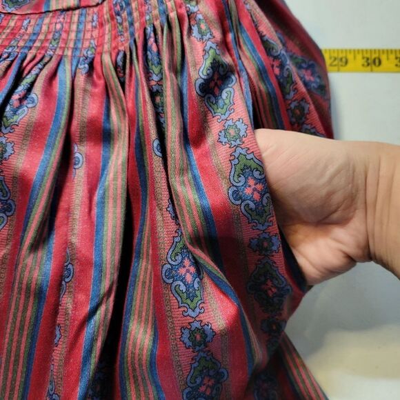 Alpen Trachten Dirndl Vintage German Alpine Traditional Pleated Skirt Cotton - Picture 8 of 14